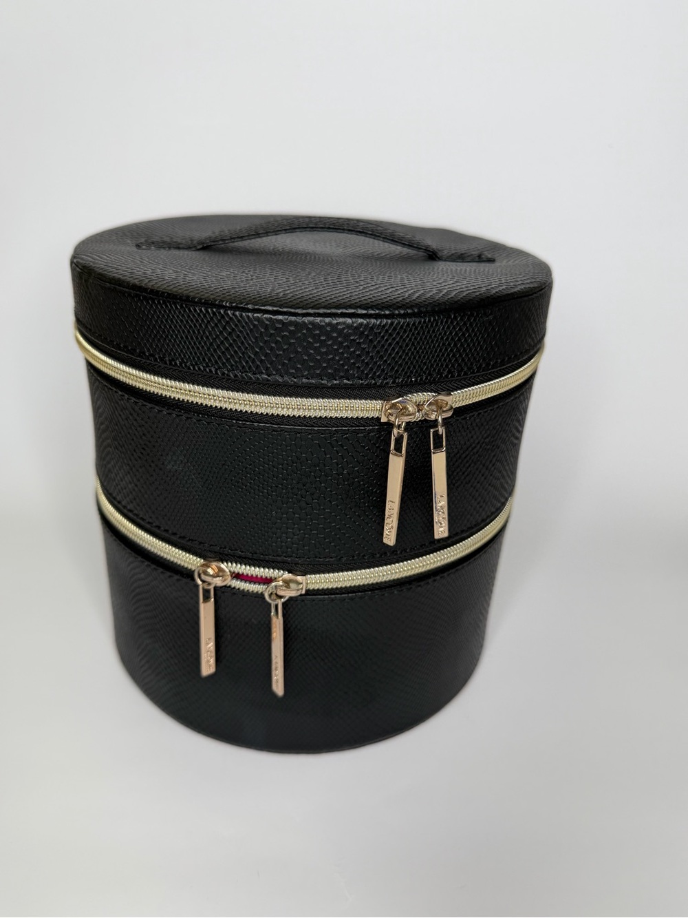 Lancome Round Travel Case with Bright Pink Interior.